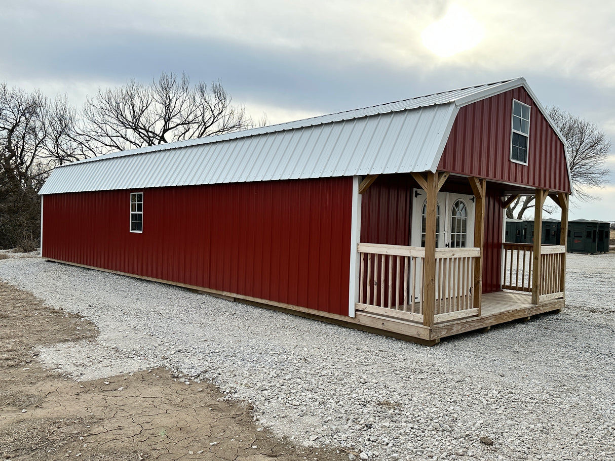 SOLD [LIKE NEW] 16x48 Lofted Cabin - Hampton Nebraska | NE Sheds