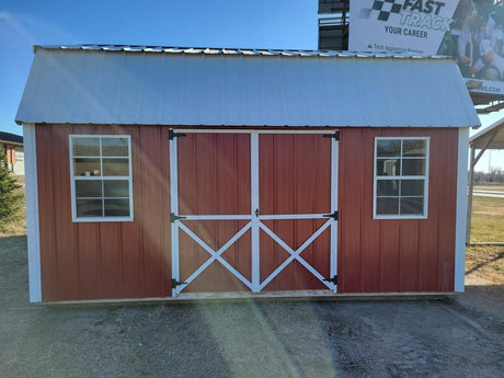 SOLD 12x16 Metal Lofted Garden Shed - Columbus Nebraska | NE Sheds