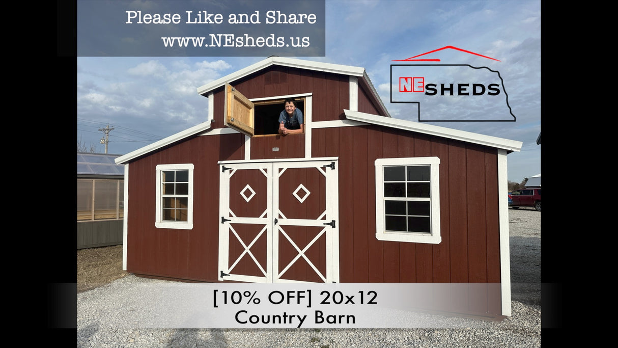SOLD [10% OFF] 20x12 Country Barn - Hampton Nebraska | NE Sheds