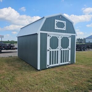Exterior of large barn-style shed