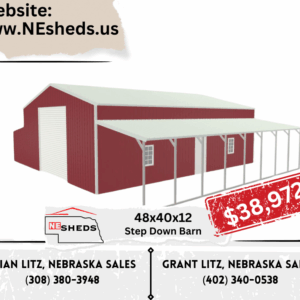 48x40x12 Step Down Barn