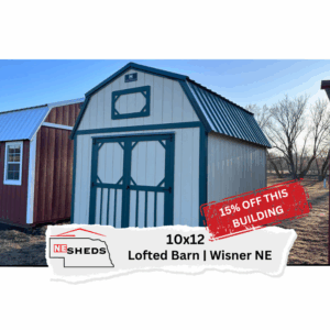 Exterior view of small barn-style shed