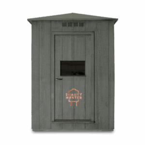 Front-facing view of the small hunting blind